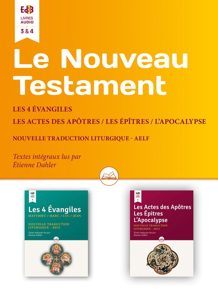 Couverture du livre « LE NOUVEAU TESTAMENT LIVRE AUDIO - LES 4 EVANGILES, LES ACTES DES APOTRES, LES EPITRES, L'APOCALYPS » de Aelf/dahler, librairie Les Contes Infusés à Corte
