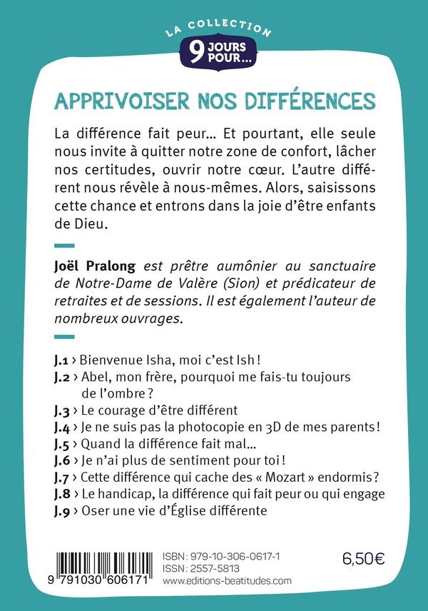 Quatrième de couverture de « Apprivoiser nos différences »