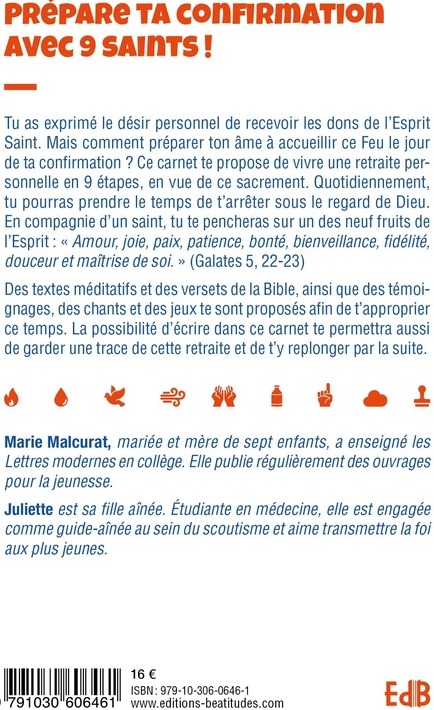 Quatrième de couverture de « Préparer sa confirmation avec les saints : neuvaine »