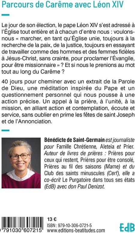 Quatrième de couverture de « Vivre le carême avec Léon XIV »