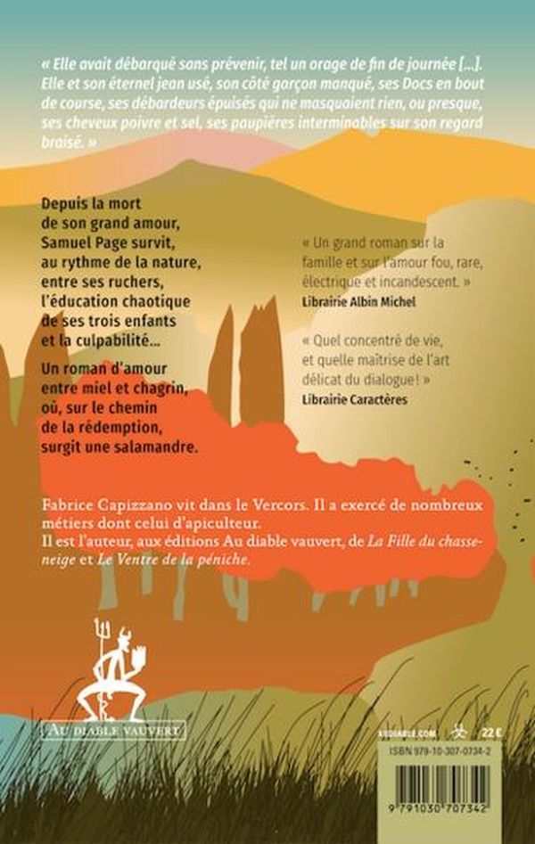 Quatrième de couverture de « Une salamandre à l'oreille : roman »
