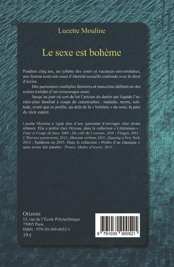 Quatrième de couverture de « LE SEXE EST BOHEME »