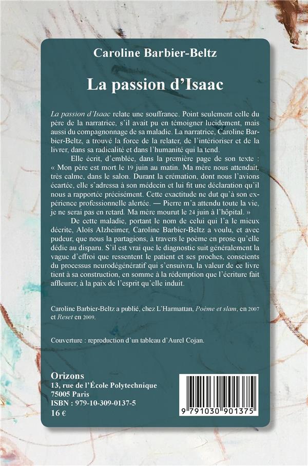 Quatrième de couverture de « LA PASSION D'ISAAC »