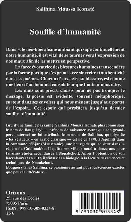 Quatrième de couverture de « SOUFFLE D'HUMANITE »