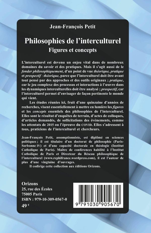 Quatrième de couverture de « Philosophies de l'interculturel : figures et concepts »