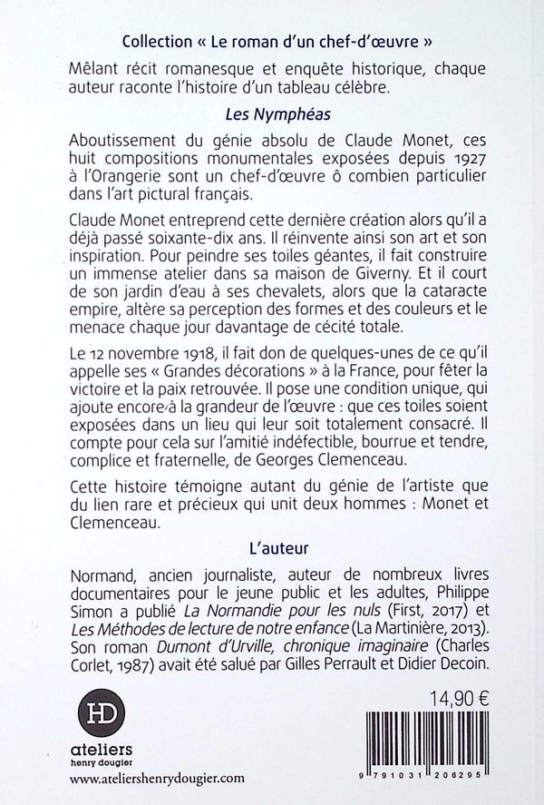 Quatrième de couverture de « Le miroir des eaux selon Monet »