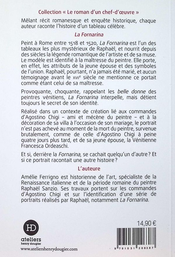 Quatrième de couverture de « Le secret de la Fornarina selon Raphaël »