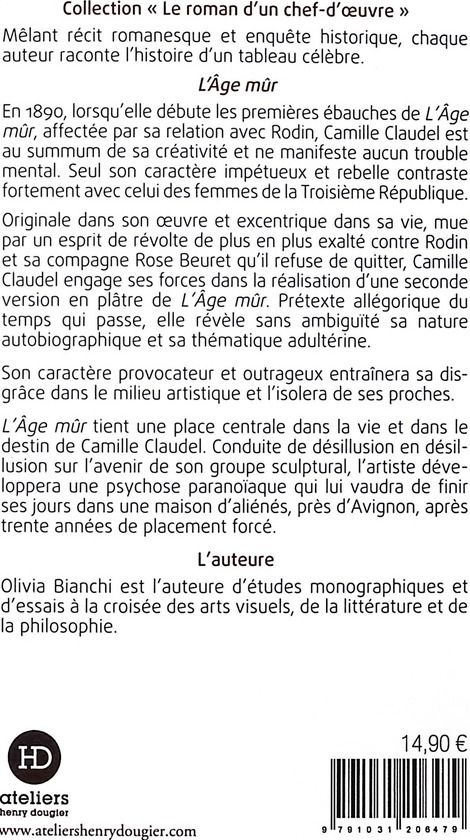 Quatrième de couverture de « Les corps à l'abandon selon Camille Claudel »