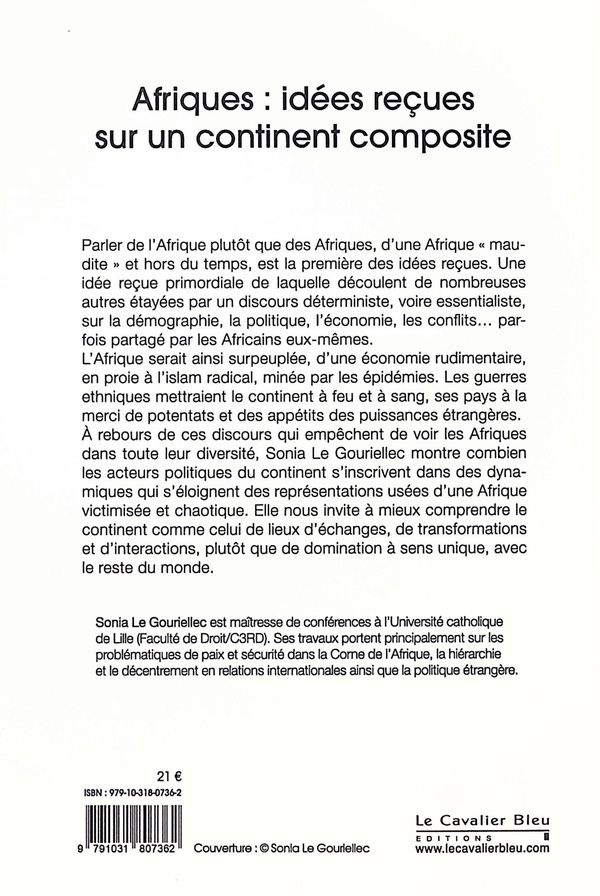 Quatrième de couverture de « Afriques : idées reçues sur un continent composite »