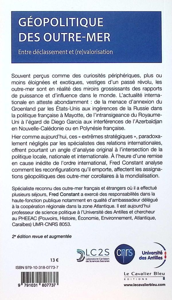 Quatrième de couverture de « Géopolitique des outre-mer : entre déclassement et (re)valorisation »