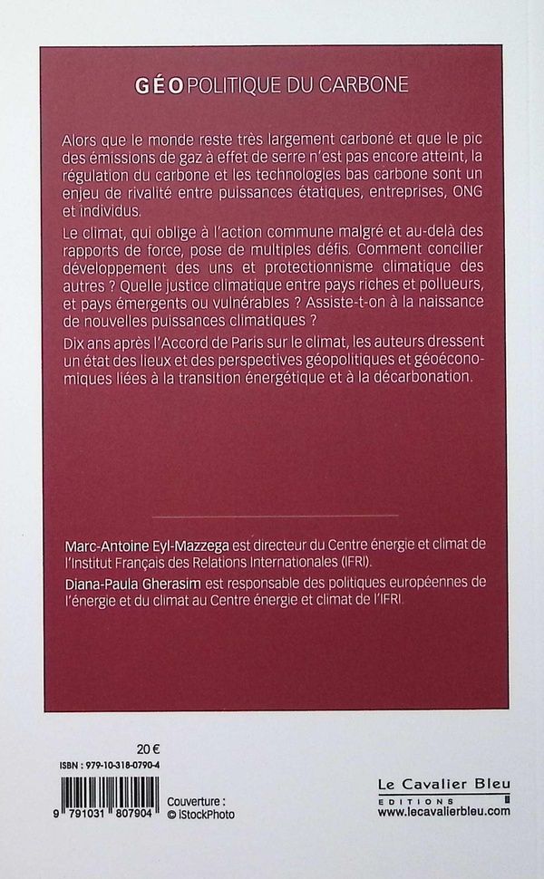 Quatrième de couverture de « Géopolitique du carbone : l'Europe en quête de puissance climatique »
