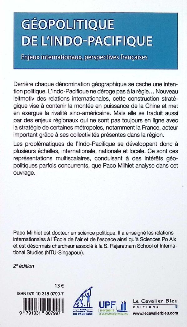 Quatrième de couverture de « Géopolitique de l'Indo-Pacifique : enjeux internationaux, perspectives françaises »