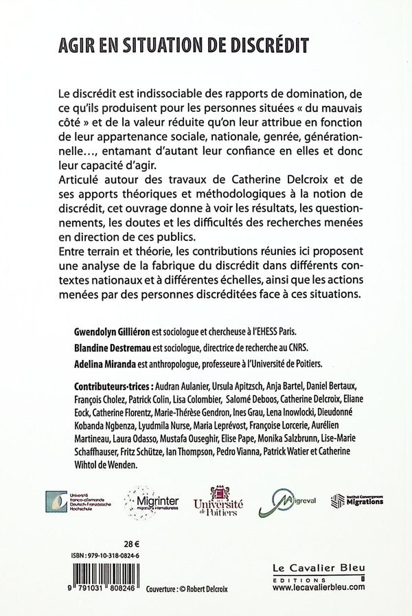 Quatrième de couverture de « Agir en situation de discrédit »