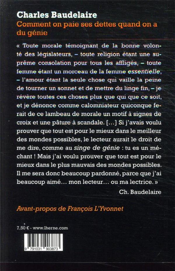 Quatrième de couverture de « Comment on paie ses dettes quand on a du génie »