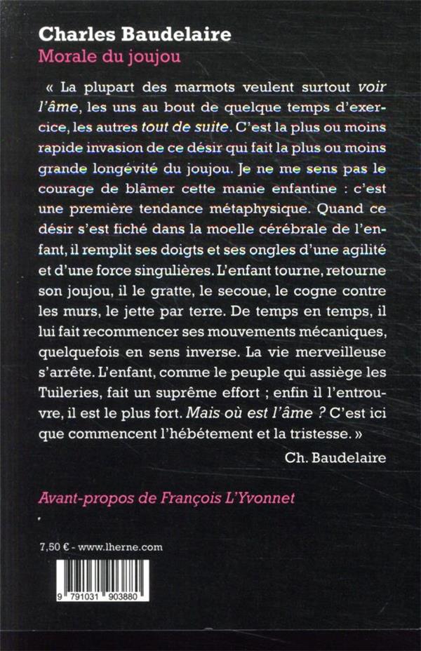 Quatrième de couverture de « Morale du joujou »