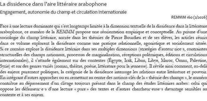 Quatrième de couverture de « LA DISSIDENCE DANS L'AIRE LITTERAIRE ARABOPHONE - ENGAGEMENT, AUTONOMIE DU CHAMP ET CIRCULATION INTE »