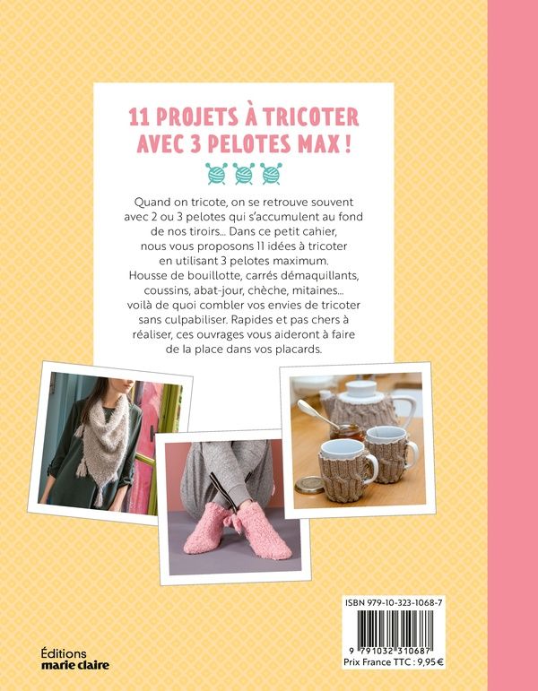 Quatrième de couverture de « Tricoter avec 3 pelotes »