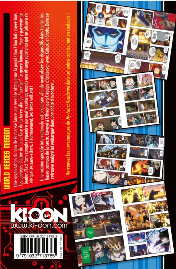 Quatrième de couverture de « My hero academia : world heroes mission - anime comics »