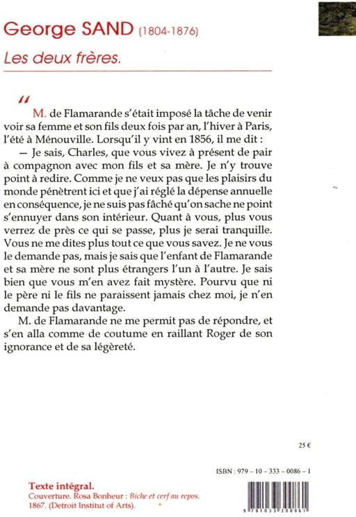 Quatrième de couverture de « Les deux frères »