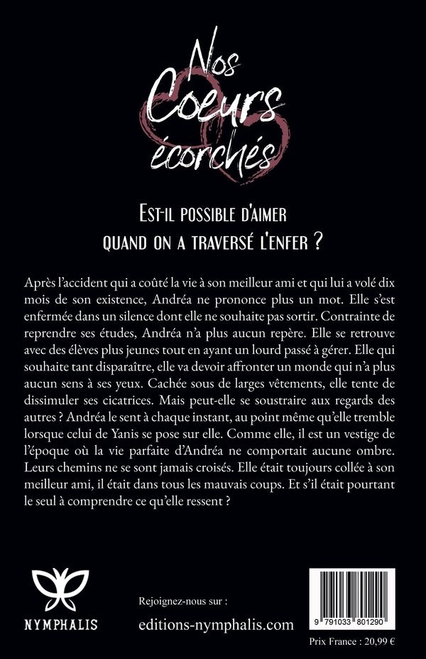 Quatrième de couverture de « NOS COEURS ECORCHES »
