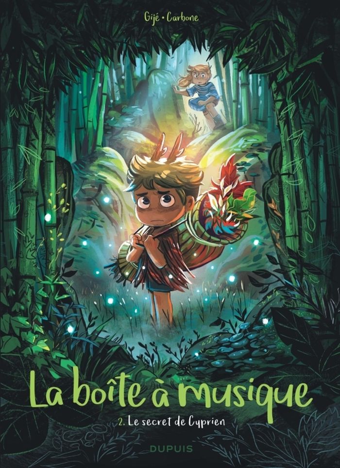 Couverture du livre « LA BOITE A MUSIQUE - TOME 2 - LE SECRET DE CYPRIEN » de Gije/carbone, librairie Les Contes Infusés à Corte