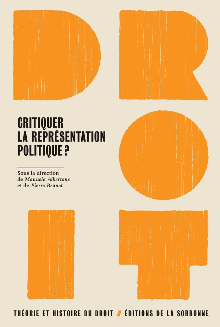 Couverture du livre « Critiquer la représentation politique ? » de Manuela Albertone, librairie Les Contes Infusés à Corte