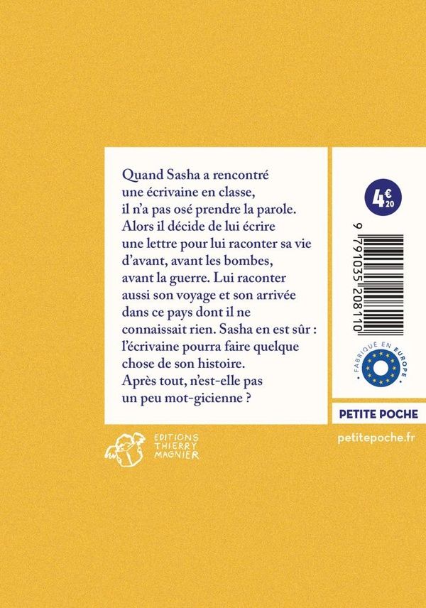 Quatrième de couverture de « La lettre de Sasha : roman »