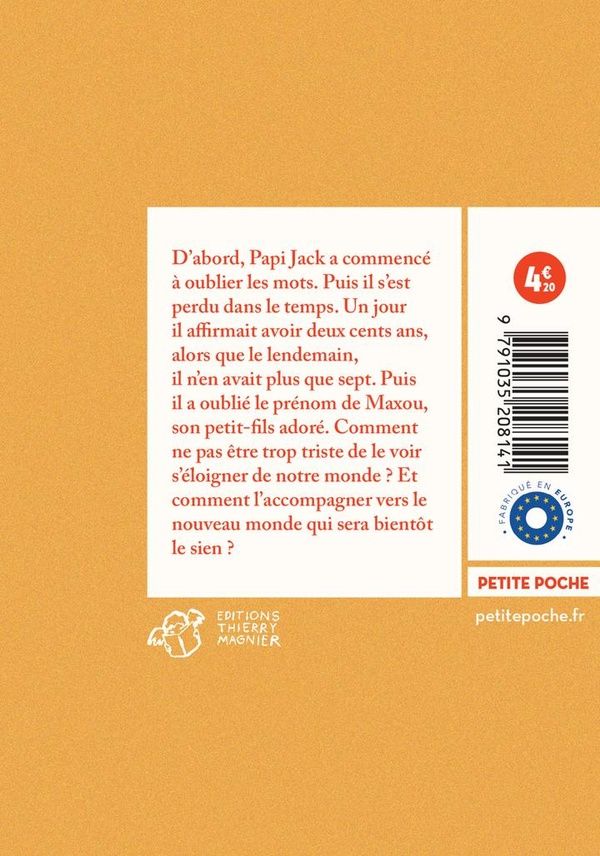 Quatrième de couverture de « Papi Jack et le nouveau monde : roman »