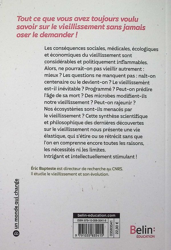 Quatrième de couverture de « La vie élastique : révolutions dans le vieillissement ? »