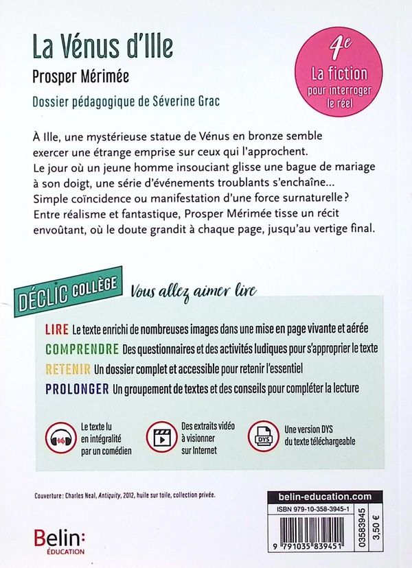 Quatrième de couverture de « La Vénus d'Ille »