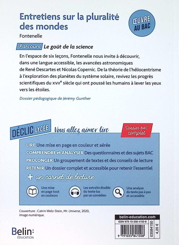 Quatrième de couverture de « Entretiens sur la pluralité des mondes »