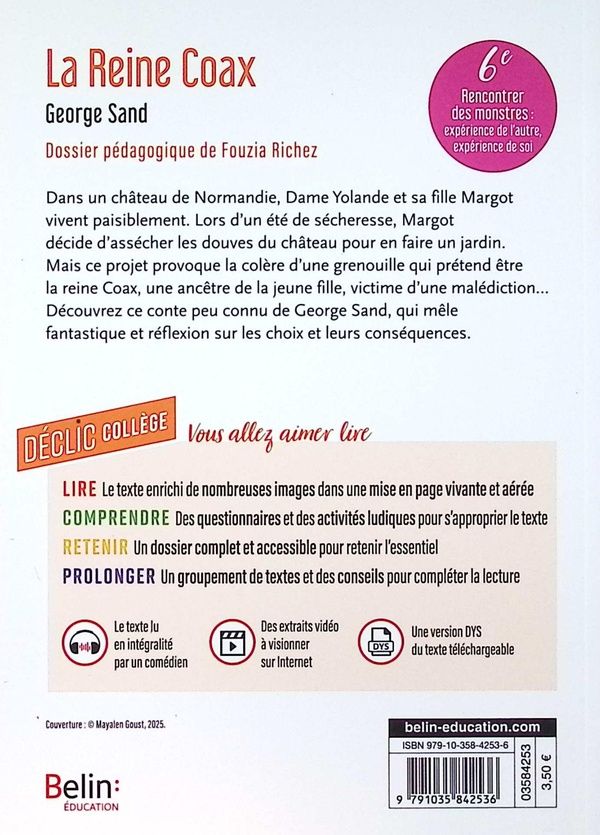 Quatrième de couverture de « La reine Coax »