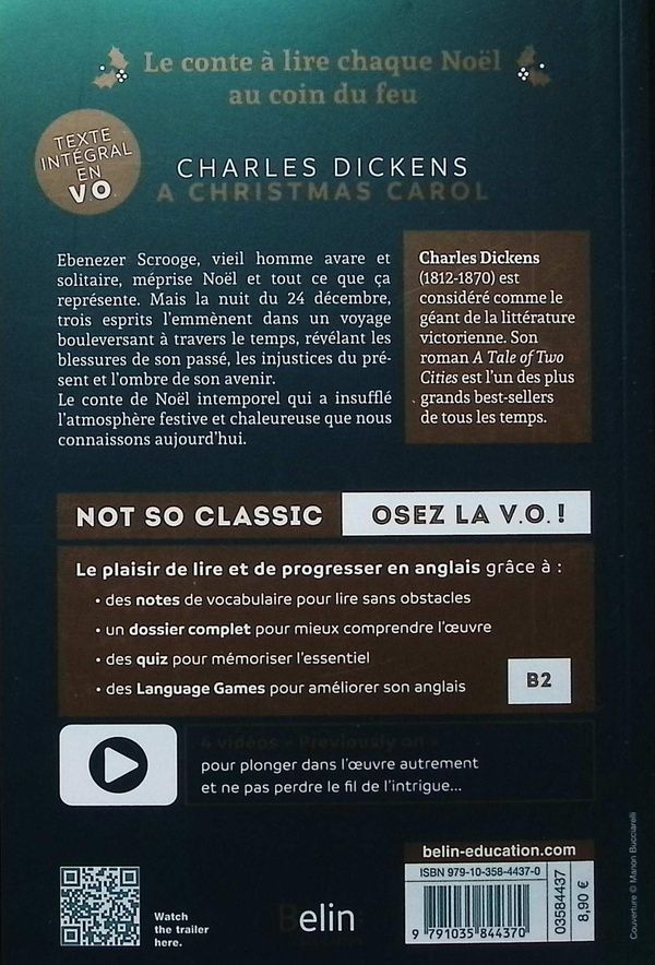 Quatrième de couverture de « A Christmas Carol »