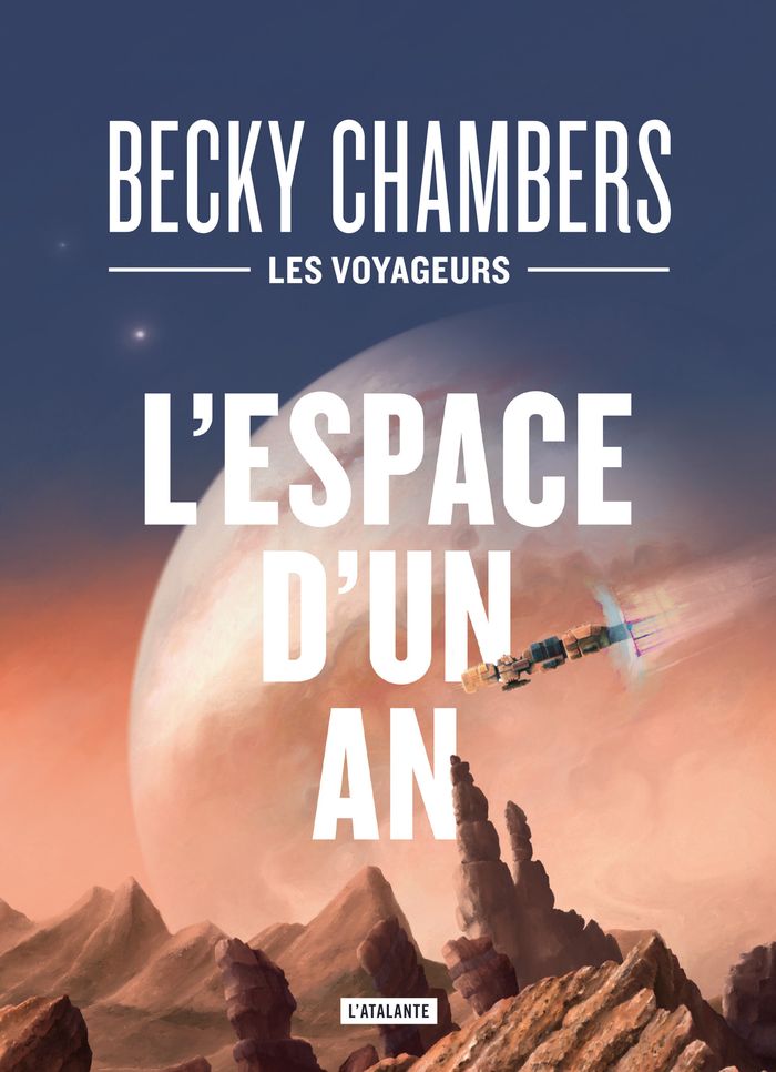 Couverture du livre « L'espace d'un an » de Becky Chambers, librairie Les Contes Infusés à Corte