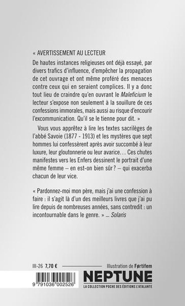 Quatrième de couverture de « Maleficium »