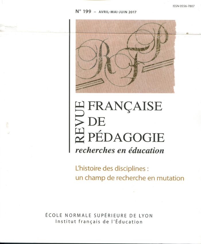 Couverture du livre « REVUE FRANCAISE DE PEDAGOGIE, N  199/2017 » de C. Cardon-Quint, librairie Les Contes Infusés à Corte