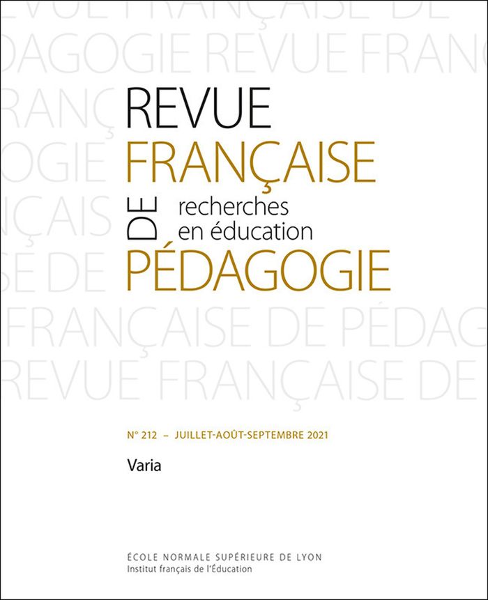 Couverture du livre « REVUE FRANCAISE DE PEDAGOGIE, N 212/2021 » de Sylvain Doussot, librairie Les Contes Infusés à Corte