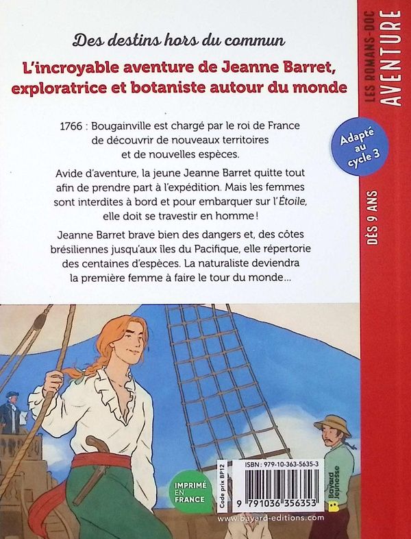 Quatrième de couverture de « L'incroyable aventure de Jeanne Barret, exploratrice et botaniste autour du monde »