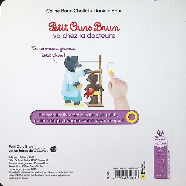 Quatrième de couverture de « Petit Ours Brun va chez la docteure »