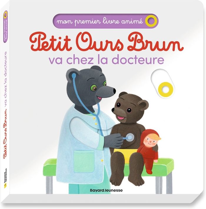 Couverture du livre « Petit Ours Brun va chez la docteure » de Danièle Bour, librairie Les Contes Infusés à Corte