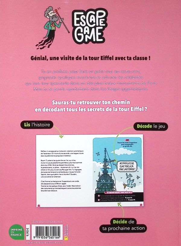 Quatrième de couverture de « Escape game à la tour Eiffel »