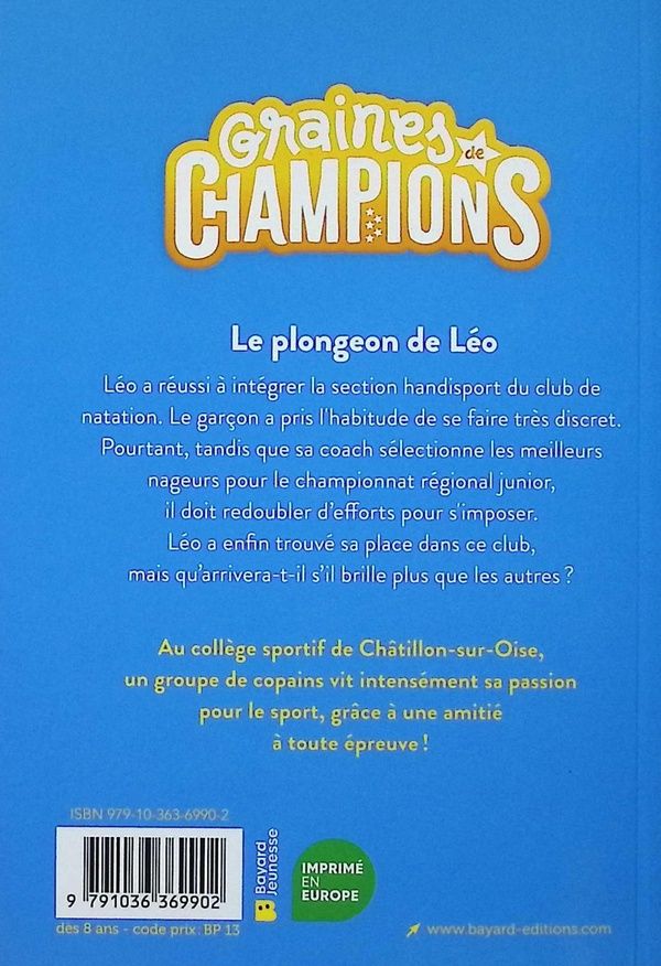 Quatrième de couverture de « Le plongeon de Léo »