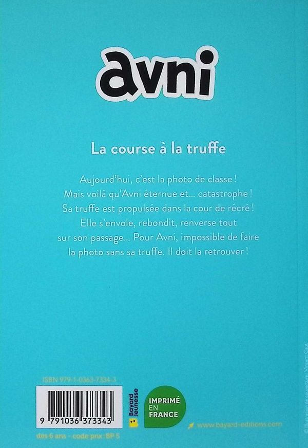 Quatrième de couverture de « AVNI, TOME 01 - LA COURSE A LA TRUFFE »