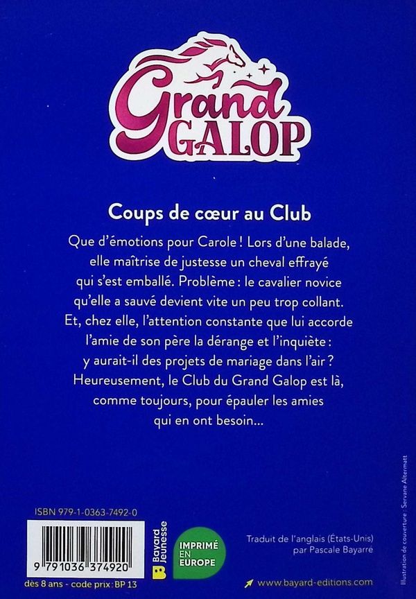 Quatrième de couverture de « Coups de coeur au club »