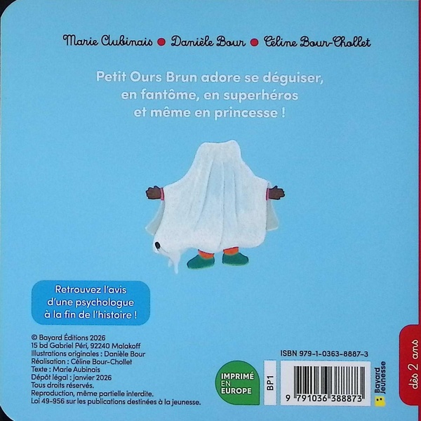 Quatrième de couverture de « Petit Ours brun se déguise »