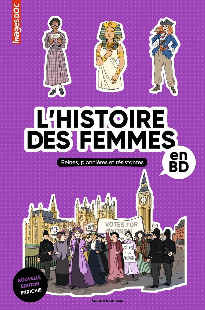 Couverture du livre « L'Histoire des femmes en BD » de Béatrice Veillon, librairie Les Contes Infusés à Corte