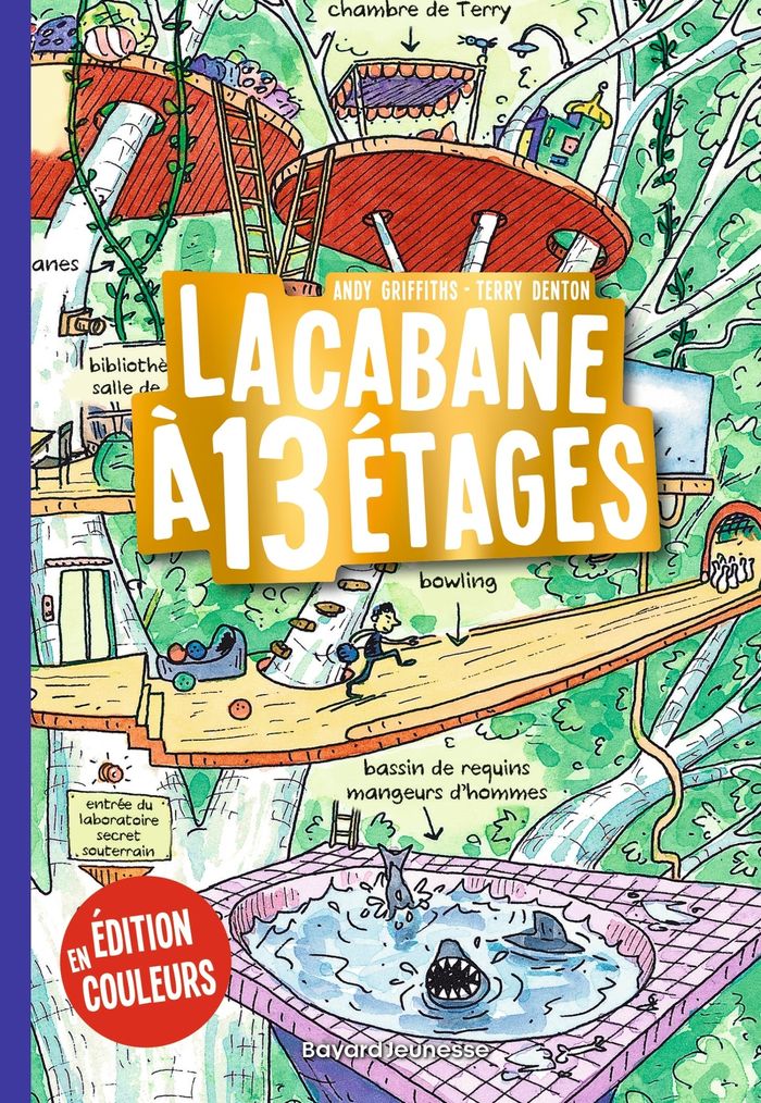 Couverture du livre « LA CABANE A 13 ETAGES, TOME 01 - LA CABANE A 13 ETAGES EN COULEURS », librairie Les Contes Infusés à Corte
