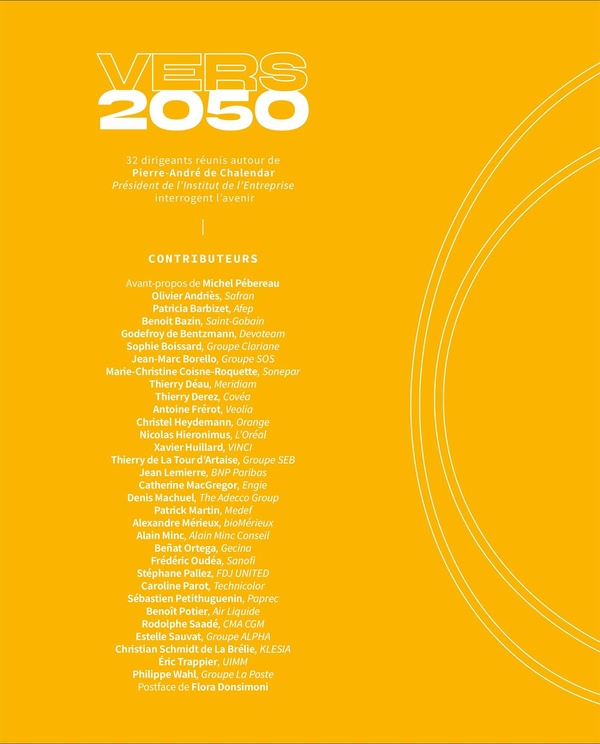 Quatrième de couverture de « VERS 2050 - 32 DIRIGEANTS INTERROGENT L'AVENIR »