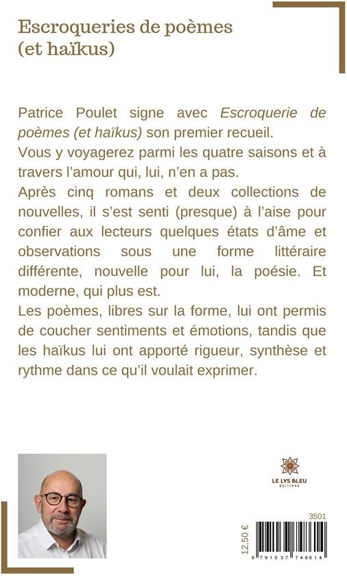 Quatrième de couverture de « ESCROQUERIES DE POEMES (ET HAIKUS) »