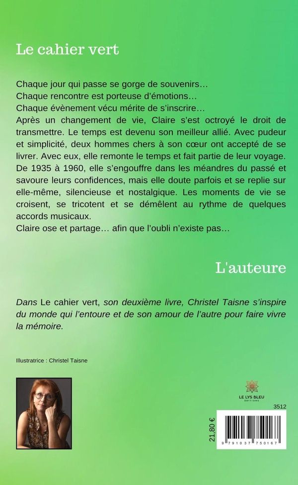 Quatrième de couverture de « LE CAHIER VERT »